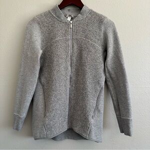 Lululemon Stand Out Sherpa Jacket 6 Heathered Light Grey Wool Blend Athleisure